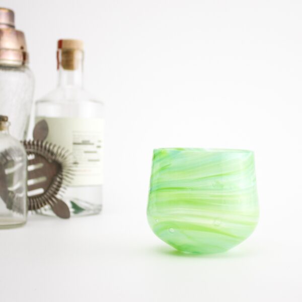 Bright Green handblown glass cup