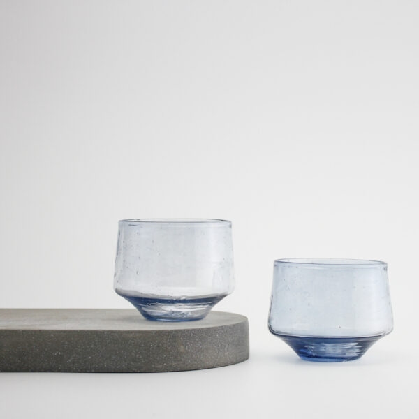 handblown glass facet cups